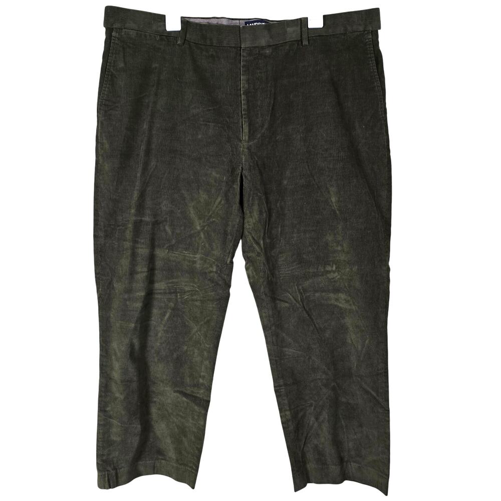 Lands End Corduroy Pants Men's 42X26 Green Traditional Fit Classic Casual Work